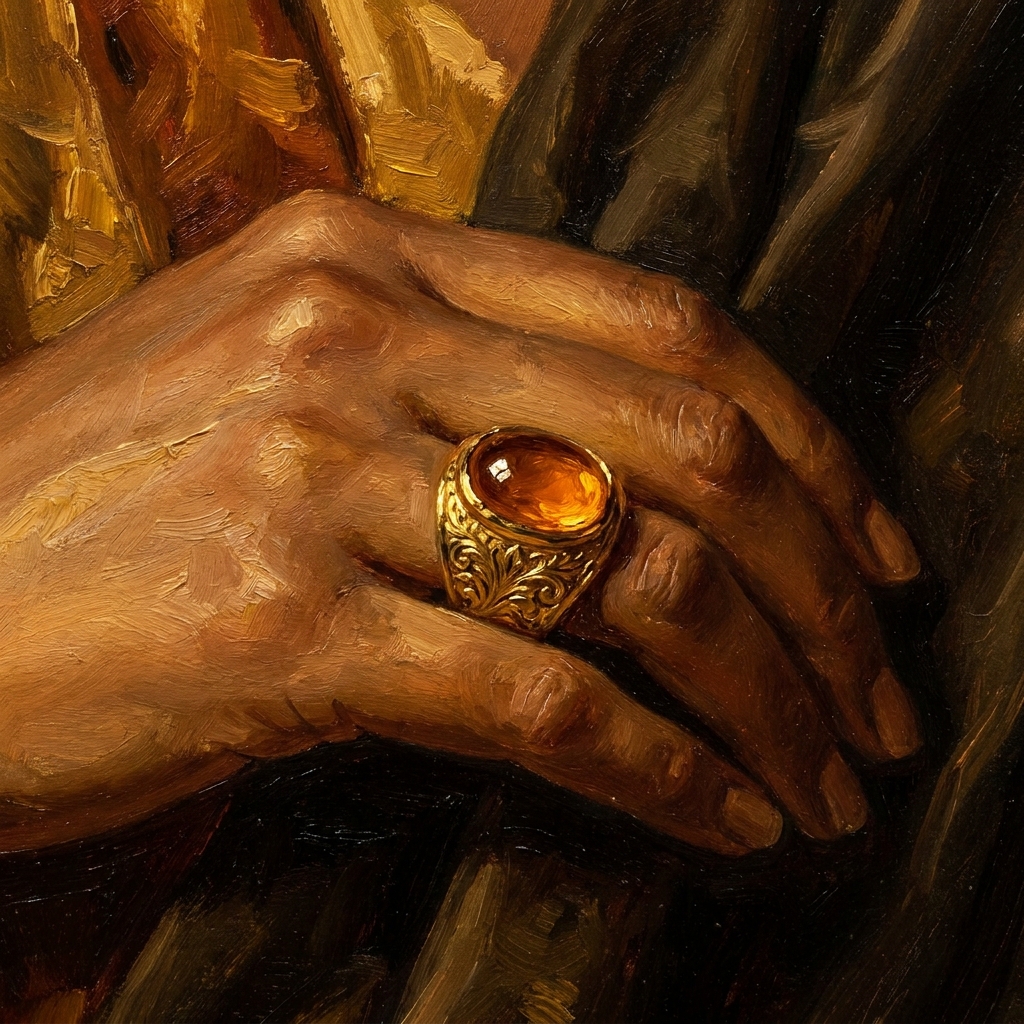 Glimmer — Amber Light (Oil Painting)