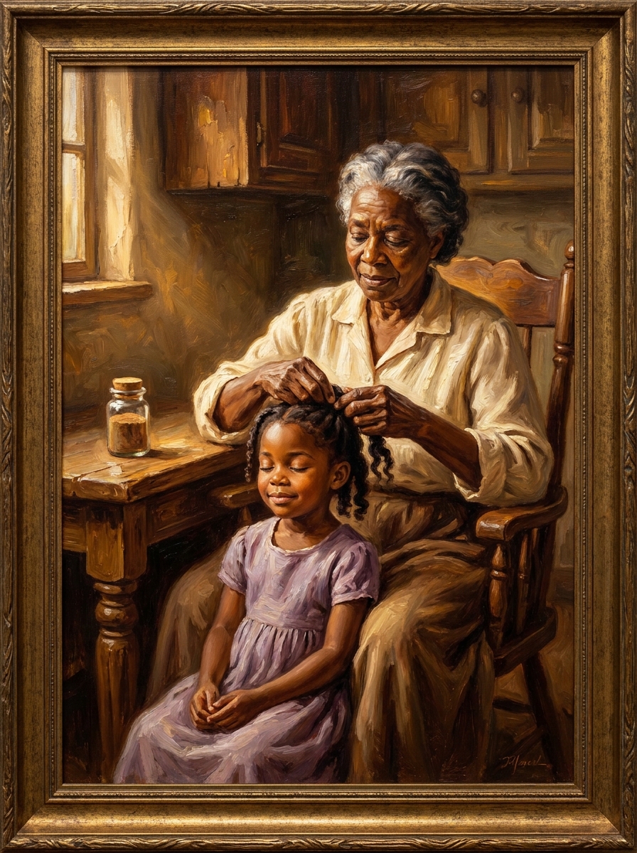 Glimmer — Hands in Hair (Oil Painting)